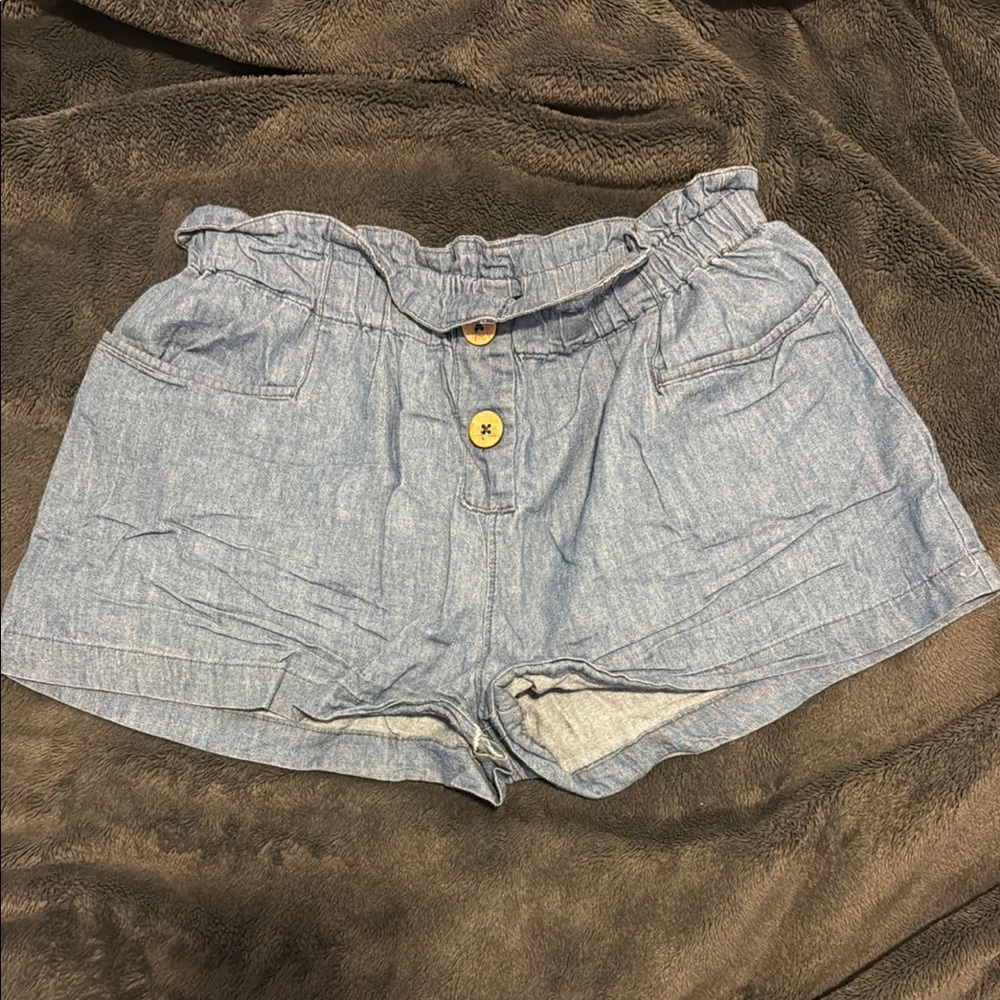Blue Denim Girls Shorts